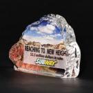 Full-Color Lead Crystal Wave Iceberg Award - 4 3/4" x 3 1/2"