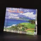 Full-Color Lead Crystal Small Horizontal Wedge Award - 3 1/4" x 2 3/8"