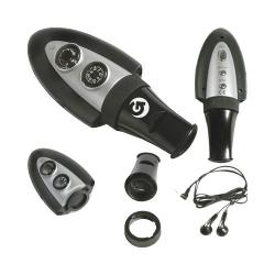 7-in-1 Whistle Compass/Radio with Thermometer, Magnifier, Flashlight and Mirror
