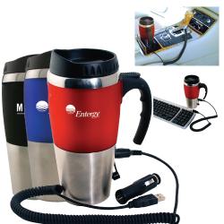 16 oz. Dual Auto/USB Heater Mug with Closure Top