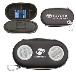 Portable Amplified Stereo Speaker Case with Carabiner Clip