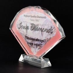 Full-Color Lead Crystal Large Fan Award - 6 1/8" x 9"