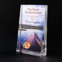 Full-Color Lead Crystal Small Vertical Incline Award - 2 3/8" x 3 1/4"