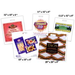 13 1/2" x 15" x 4" Take Home Bag with Gusset - 1.75 mil