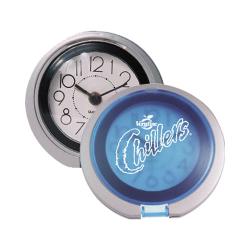Flip-Open Travel Alarm Clock with Translucent Lid