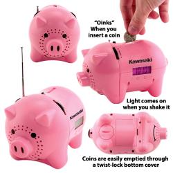 AM/FM Clock Radio Piggy Bank with "Oink" Sound