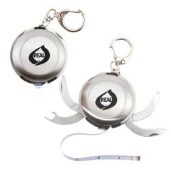 Stainless Steel Key Ring Multi-Tool with Light and 3-ft. Tape Measure