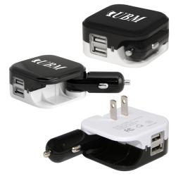 Auto/Wall Power Charger with Dual USB Ports