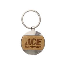 Beechwood Die Cast Keyring - Round