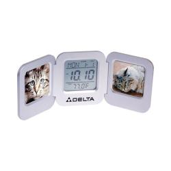 Aluminum Dual 2" x 2" Photo Frame Clock